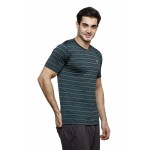 Gypsum Mens Striper Round Neck Tshirt Black Color GYPMRN-00168