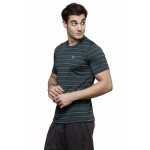 Gypsum Mens Striper Round Neck Tshirt Black Color GYPMRN-00168
