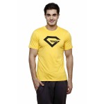 Gypsum Mens Printed Round Neck Tshirt Yellow Color GYPMRN-00169