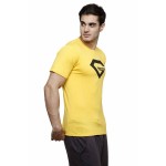 Gypsum Mens Printed Round Neck Tshirt Yellow Color GYPMRN-00169