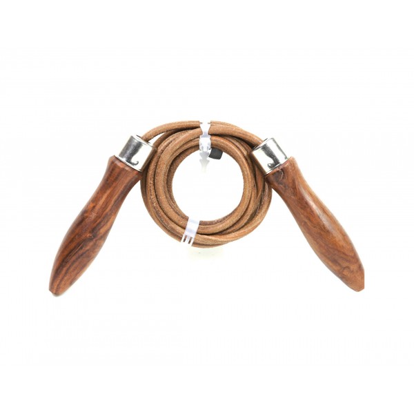 Invincible Wodden Handele Leather Jump Rope