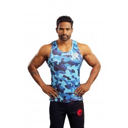 Omtex Gym Tank Camo Blue