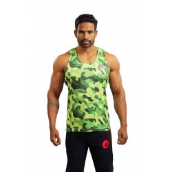 Omtex Gym Tank Camo Green