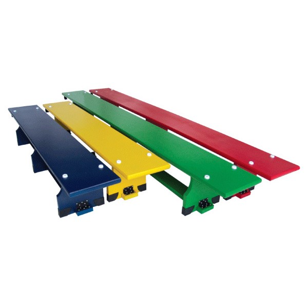 STAG Gymnastic Bench Wooden & Coloured 3.5Mtr.