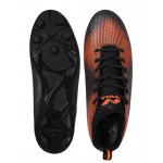 Nivia Pro Carbonite with Collar Rib Football Shoes For Men 454OB (Orange, Black)